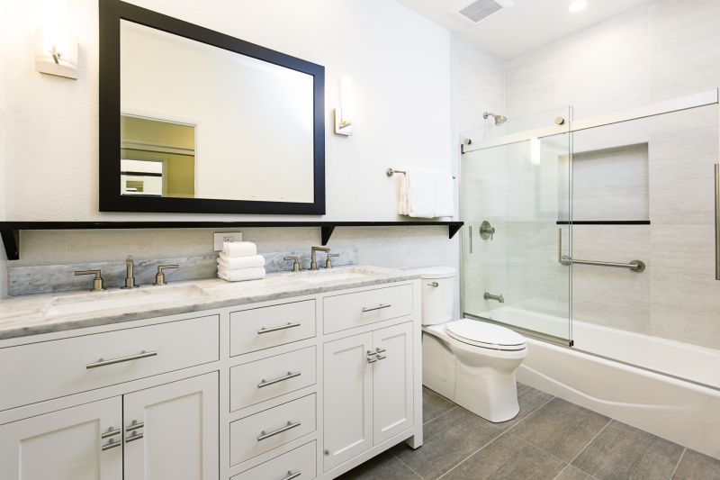 Contemporary vanity with dual sinks