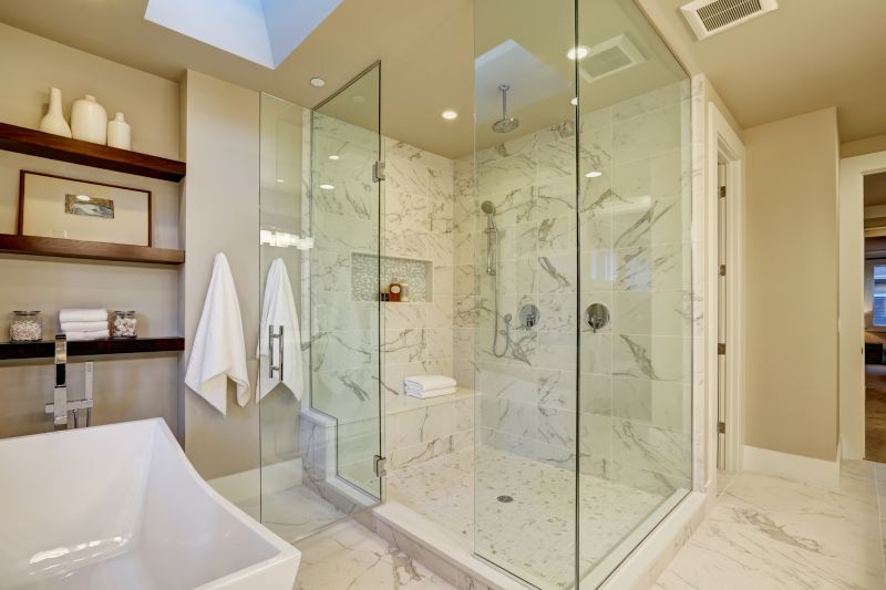 Glass Shower with Bench